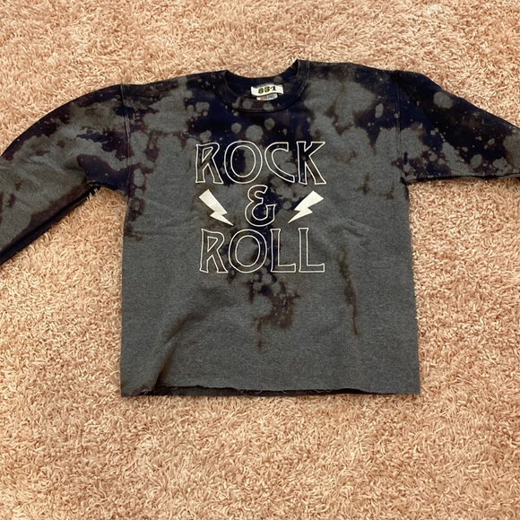 Grey and White Large Rock and Roll Sweatshirt - Picture 1 of 4